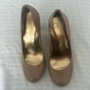 Tan rounded toe heel from Jessica Simpson